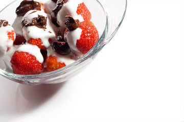 strawberry dessert with chocolate