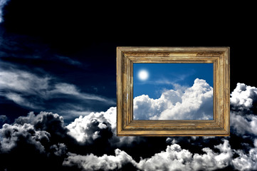 Cloudy sky with frame