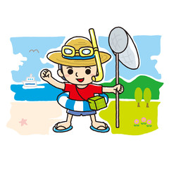 夏休みを楽しむ少年