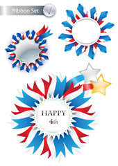 4th of July Vector Ribbons