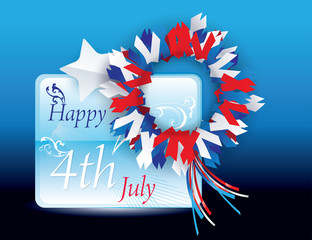 Happy 4th of July Vector greeting card