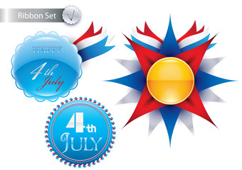 4th of July Vector Ribbons