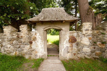 Entrance in an old castle, the stone gate