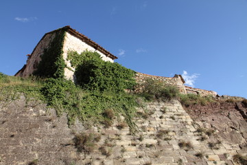 Stone straw loft Mora de Rubielos village Teruel Aragon Spain