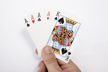 my hand with playing card