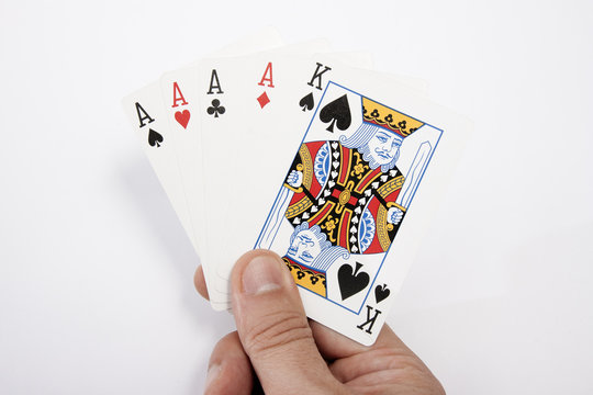 my hand with playing card