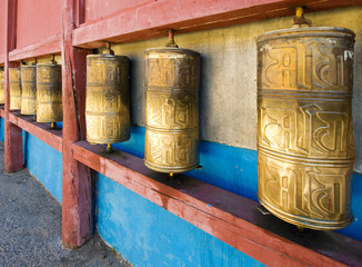 Buddhist prayer wheels