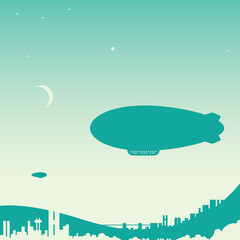 Airship over city