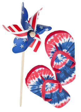 Patriotic Pinwheel and Flip Flop Sandals