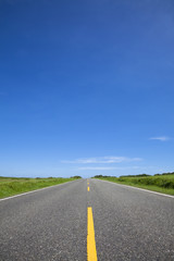 empty road and blue sky