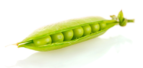 Green peas isolated on white