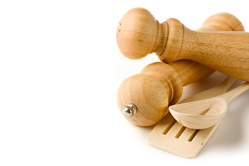 Wooden kitchen-ware isolated on white
