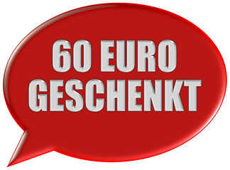 Sprechblase rot 60 EURO GESCHENKT