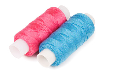 The coil of threads isolated on white background