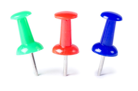Closeup of multi-colored paper clips