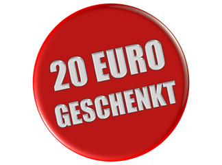 Button rot rund 20 EURO GESCHENKT