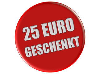 Button rot rund 25 EURO GESCHENKT
