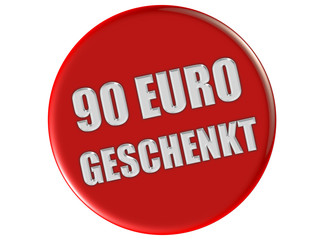 Button rot rund 90 EURYO GESCHENKT
