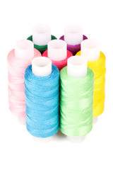 The coil of threads isolated on white background