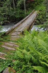 Brücke über einen Bergbach
