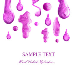 Nail Polish Splashes isolated on white