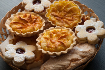 Selection of traditional hand made desserts from Italy
