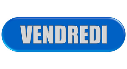 Button blau Ecken rund VENDREDI