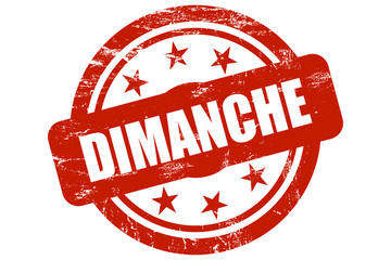 Grunge Stempel rot DIMANCHE © Daniel Ernst