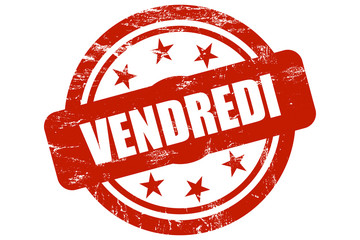 Sternen Stempel rot VENDREDI © Daniel Ernst