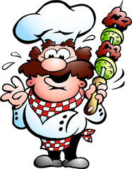 Kebab Chef with a kebab skewer
