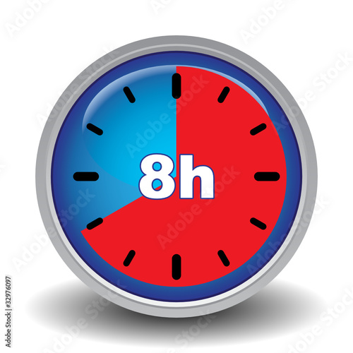 "8 HOURS ICON" Stock image and royaltyfree vector files on Pic 32976097