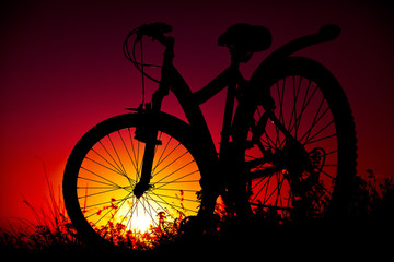 Bicycle against a decline