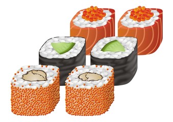 Sushi Rolls vector