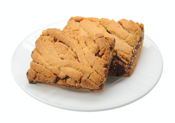 Cookies on a white plate, isolated