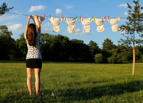 Himmel windeln aufh&auml;ngen frau
