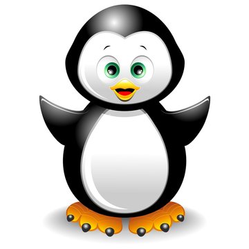 Pinguino Cucciolo Cartoon-Cute Penguin-Vector