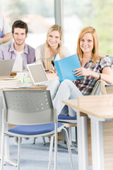 Fototapeta premium Group of young high school students learning