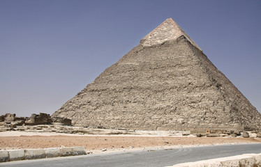 Fototapeta na wymiar Giza Pyramids in desert, Giza Plateau, Cairo, Egypt.