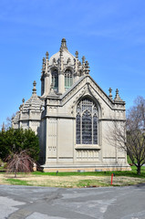 Fototapeta na wymiar Green-Wood cemetery - chapel, Brooklyn, NY