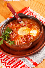 meat soup with lemon