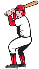 baseball player batting cartoon style