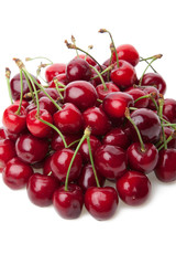 Obraz na płótnie Canvas Fresh cherries isolated on white.