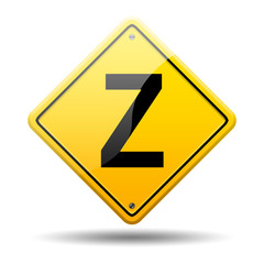 Señal amarilla letra Z