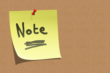 sticky note on board