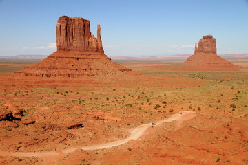 wide angle view of Monument Valley, Utah, USA