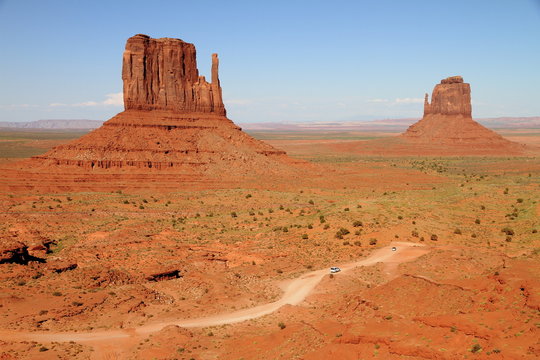 wide angle view of Monument Valley, Utah, USA