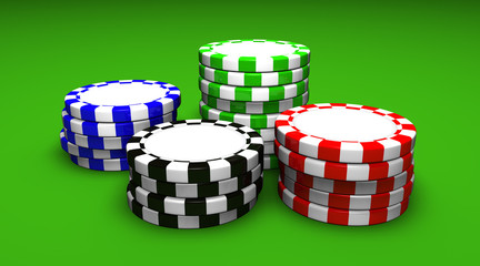 Colored Casino Chips