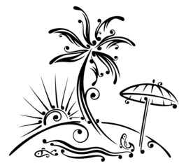 Sommer, Urlaub, Insel, Palme, Strand, Meer, holiday