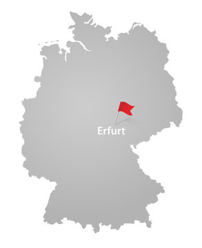 Erfurt , Deutschlandkarte