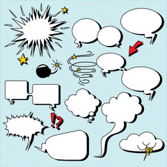 Comic speech bubbles.